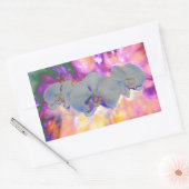 Sticker Rectangulaire Aquarelle Abstraite orchidées tropicales (Enveloppe)