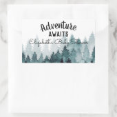 Sticker Rectangulaire Aquarelle aventure Baby shower forestier rustique (Sac)