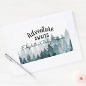 Sticker Rectangulaire Aquarelle aventure Baby shower forestier rustique (Enveloppe)