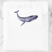 Sticker Rectangulaire Aquarelle Baleine bleue (Sac)