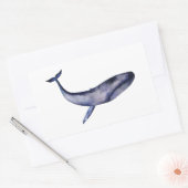 Sticker Rectangulaire Aquarelle Baleine bleue (Enveloppe)