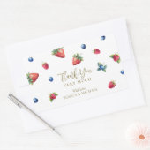 Sticker Rectangulaire Aquarelle Berry Baby shower doux Merci (Enveloppe)