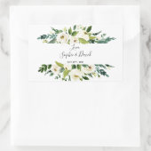 Sticker Rectangulaire Aquarelle blanc Mariage de cadre Floral (Sac)