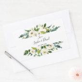 Sticker Rectangulaire Aquarelle blanc Mariage de cadre Floral (Enveloppe)