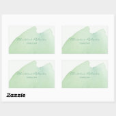 Sticker Rectangulaire Aquarelle bleu vert simple et moderne (Feuille)