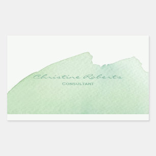 Sticker Rectangulaire Aquarelle bleu vert simple et moderne