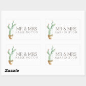 Sticker Rectangulaire Aquarelle Cactus | M. & Mme (Feuille)