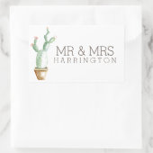 Sticker Rectangulaire Aquarelle Cactus | M. & Mme (Sac)