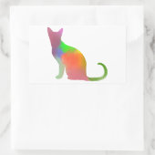 Sticker Rectangulaire Aquarelle Chat Silhouette (Sac)