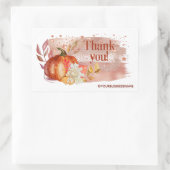 Sticker Rectangulaire Aquarelle Citrouilles Thanksgiving (Sac)