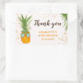 Sticker Rectangulaire Aquarelle d'ananas mignonne merci baby shower (Sac)