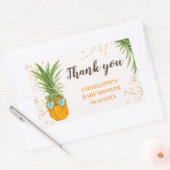 Sticker Rectangulaire Aquarelle d'ananas mignonne merci baby shower (Enveloppe)
