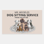 Sticker Rectangulaire Aquarelle de chien pour animal de compagnie assise (Devant)