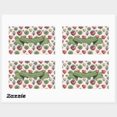 Sticker Rectangulaire Aquarelle de coeur Succulente Valentines Motif de  (Feuille)