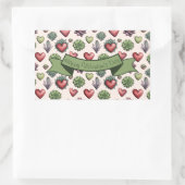 Sticker Rectangulaire Aquarelle de coeur Succulente Valentines Motif de  (Sac)