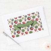 Sticker Rectangulaire Aquarelle de coeur Succulente Valentines Motif de  (Enveloppe)