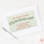 Sticker Rectangulaire Aquarelle de Noël Garland (Enveloppe)