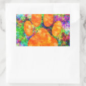 Sticker Rectangulaire Aquarelle Empreinte de patte de chien (Sac)