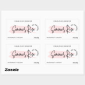Sticker Rectangulaire Aquarelle féminine Élégante bougie rose Tin (Feuille)