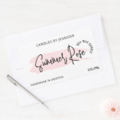 Sticker Rectangulaire Aquarelle féminine Élégante bougie rose Tin (Enveloppe)