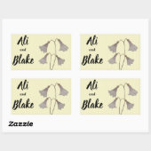 Sticker Rectangulaire Aquarelle fleur sauvage Fleurs botaniques (Feuille)