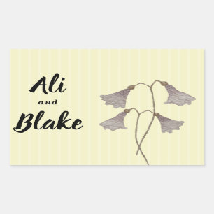 Sticker Rectangulaire Aquarelle fleur sauvage Fleurs botaniques