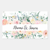 Sticker Rectangulaire Aquarelle Floral Bride Mariage de chambre (Devant)