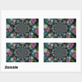 Sticker Rectangulaire Aquarelle florale de pivoine rose blanc (Feuille)