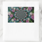 Sticker Rectangulaire Aquarelle florale de pivoine rose blanc (Sac)