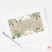 Sticker Rectangulaire Aquarelle Florale Noël Adresse de retour (Enveloppe)