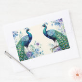 Sticker Rectangulaire Aquarelle florale Peacock (Enveloppe)