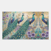 Sticker Rectangulaire Aquarelle florale Peacock (Devant)
