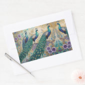 Sticker Rectangulaire Aquarelle florale Peacock (Enveloppe)