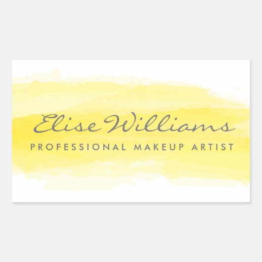 Sticker Rectangulaire Aquarelle jaune (Devant)