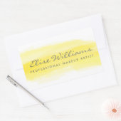 Sticker Rectangulaire Aquarelle jaune (Enveloppe)