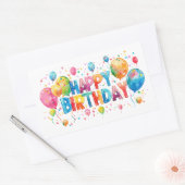 Sticker Rectangulaire Aquarelle Joyeux anniversaire (Enveloppe)