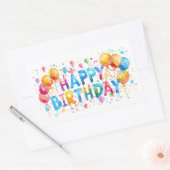 Sticker Rectangulaire Aquarelle Joyeux anniversaire (Enveloppe)