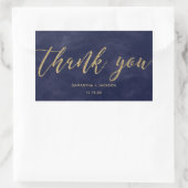 Sticker Rectangulaire Aquarelle marine simple et Merci Mariage or (Sac)