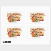 Sticker Rectangulaire Aquarelle mignonne Citrouille Thanksgiving (Feuille)