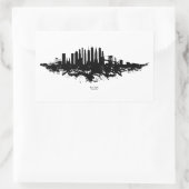 Sticker Rectangulaire Aquarelle New York Skyline noir et blanc (Sac)