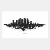 Sticker Rectangulaire Aquarelle New York Skyline noir et blanc (Devant)