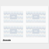 Sticker Rectangulaire Aquarelle Ocean Shades Chevron (Feuille)
