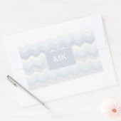 Sticker Rectangulaire Aquarelle Ocean Shades Chevron (Enveloppe)