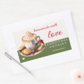 Sticker Rectangulaire Aquarelle Oiseau Cute Cookies de Noël (Enveloppe)