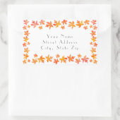 Sticker Rectangulaire Aquarelle orange jaune Feuille d'érable Garland (Sac)