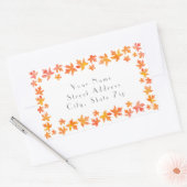 Sticker Rectangulaire Aquarelle orange jaune Feuille d'érable Garland (Enveloppe)