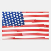 Sticker Rectangulaire Aquarelle peinte drapeau américain (Devant)