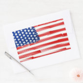 Sticker Rectangulaire Aquarelle peinte drapeau américain (Enveloppe)