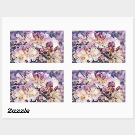 Sticker Rectangulaire Aquarelle peinture d'un son en azéée violette (Feuille)