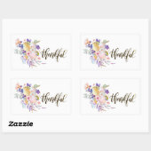 Sticker Rectangulaire Aquarelle plaisante Floral Thanksgiving (Feuille)